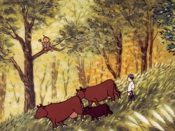 Fukuji to Yumihiko: Umi wo Watatte Kita Ushikai Shounen Anime Poster